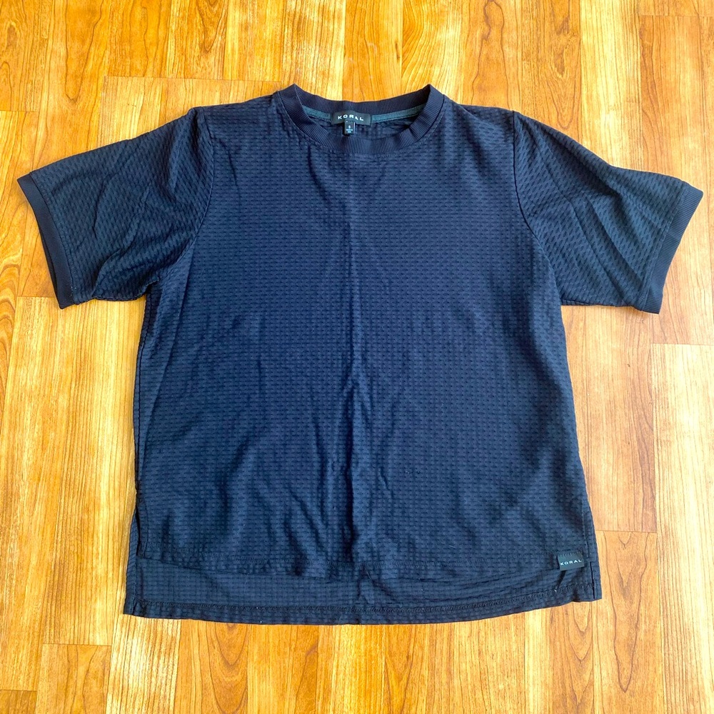 Koral Black Mesh Short Sleeve Top Medium